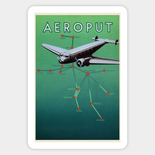 Aeroput Yugoslavia Vintage Poster 1938 Sticker